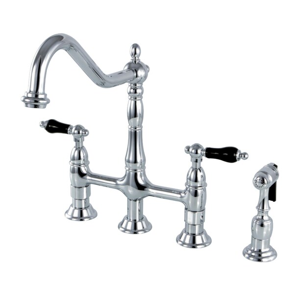 KS1271PKLBS Duchess Bridge Kitchen Faucet W/ Brass Sprayer, Chrome